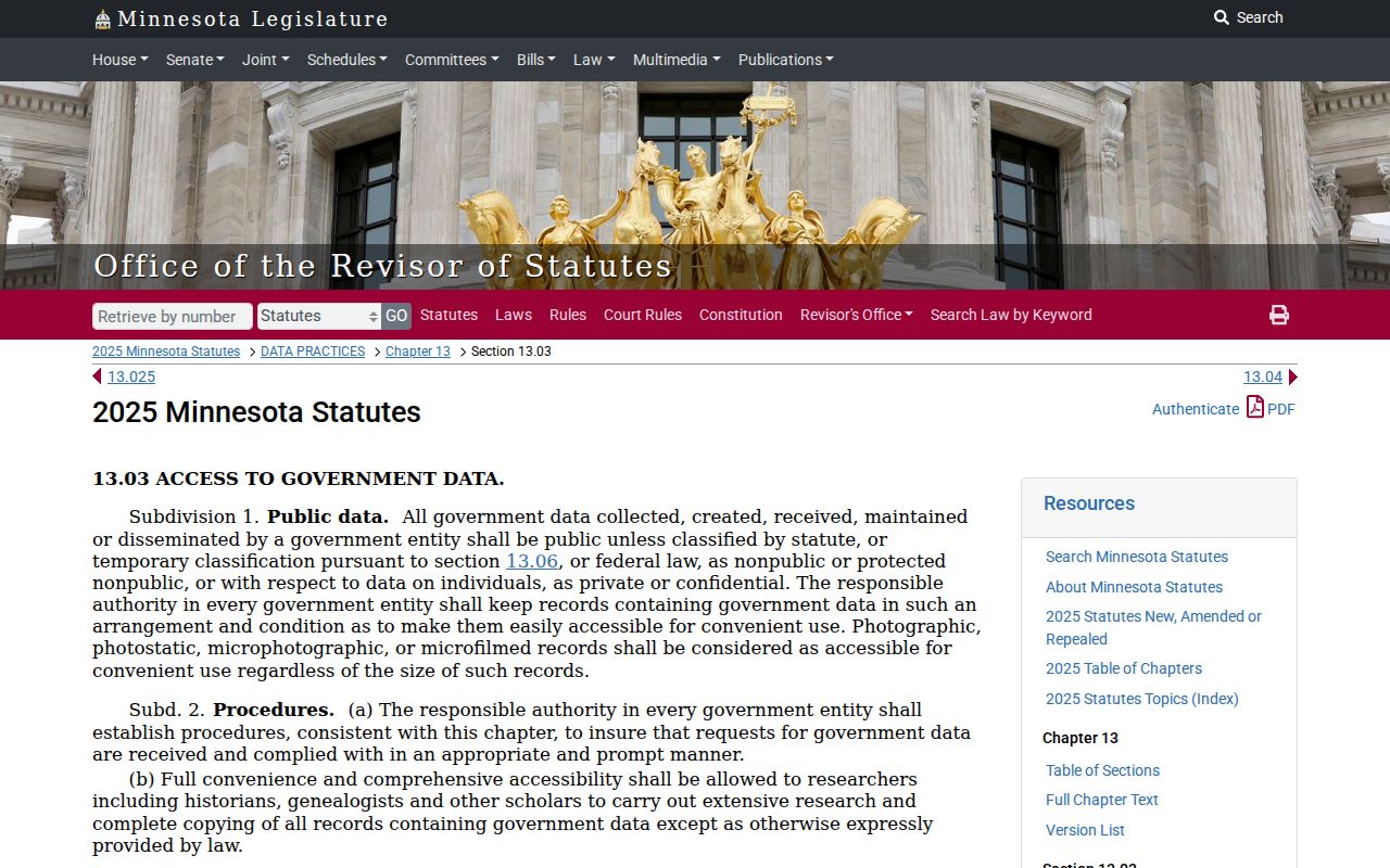 Carver County active warrant records and the Minnesota public data statute covering inspection