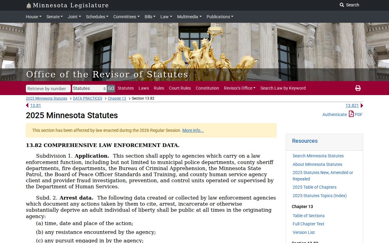 Carver County warrant records access limits under the Minnesota active investigation data statute